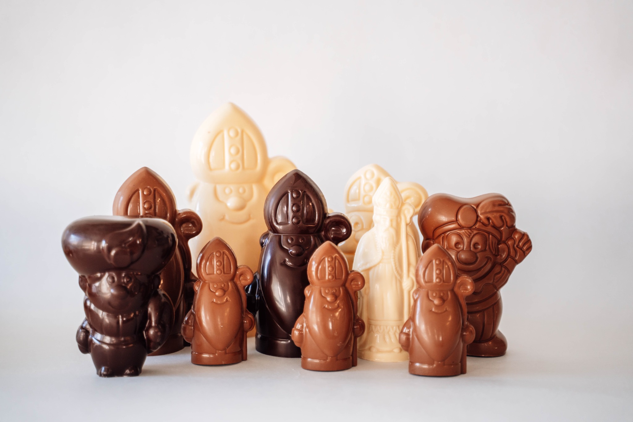 Collectie chocoladefiguren van Bakkerij Bernard